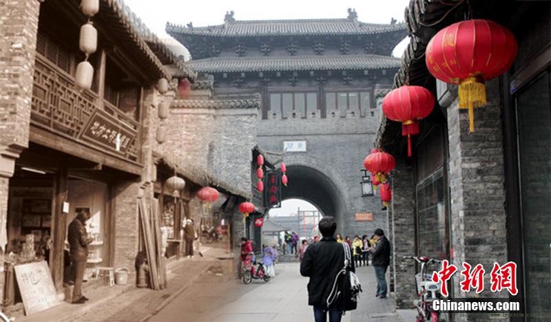 揚(yáng)州大學(xué)生拍古城新老對比照